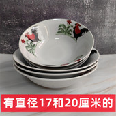 12个装 适用 老款 陶瓷 深盘斗碗 式 公鸡碗 粥粉面店