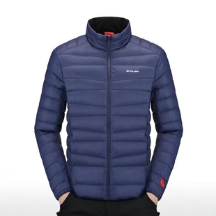 思凯乐户外男款鹅绒服立领轻薄羽绒服短款防风保暖外套F6114771