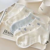 儿童袜子夏季 女童棉袜宝宝网眼春夏女孩短袜 透气短筒中大童薄款