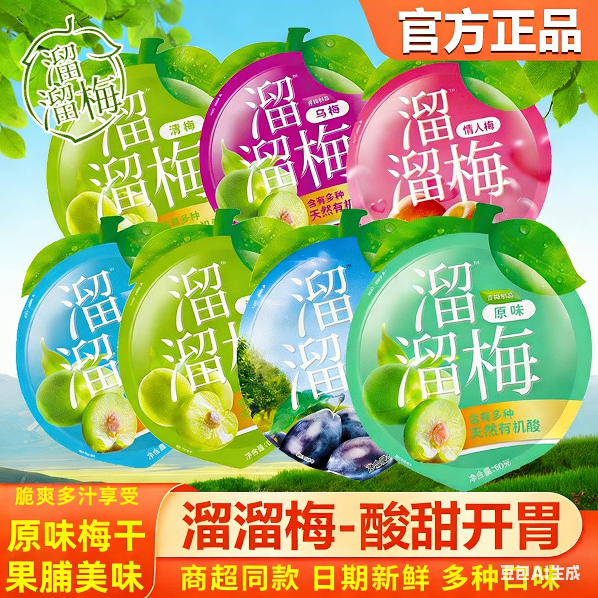 溜溜梅话梅60g雪梅原西梅九制梅50g散装蜜饯零食大礼包年货小吃