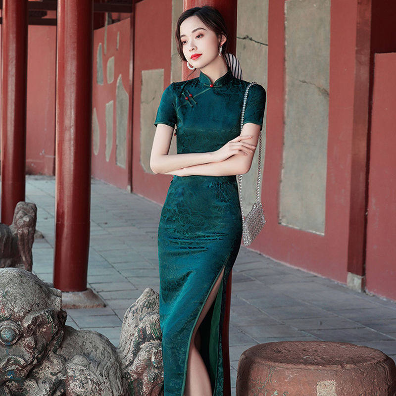 南国传统旗袍旗袍新款演出复古春夏季身材名伶传统宋美龄阮玲玉款