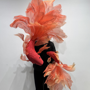 大型纸艺好运纱艺锦鲤婚庆金鱼道具中国风橱窗美陈新年氛围装置