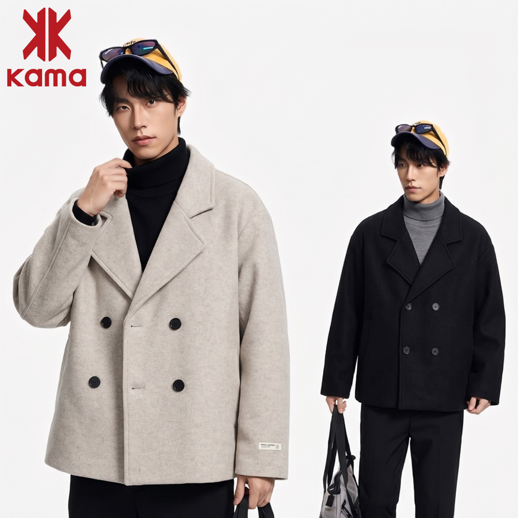 KAMA卡玛秋冬男夹棉西装夹克外套