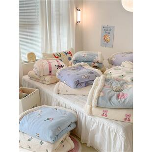 【花脸猫】盖毯毯！ins风奶油毛毯可爱少女心羊羔绒牛奶绒毯子