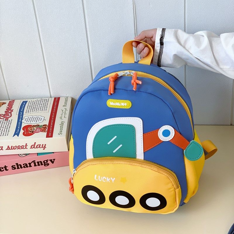 男童挖土机洋气书包卡通幼儿园宝宝可爱轻便防走失小女孩双肩背包