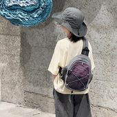 两用女童超轻双肩包夏季 撞色儿童外出旅游轻便小背包男童潮流胸包