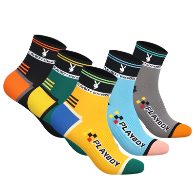 花花公子男中筒袜春秋款抗菌防臭