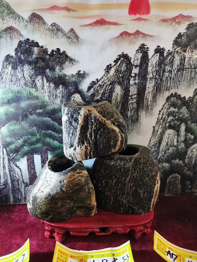 特惠天然石笔筒平安石筒石臼笔筒花盆筷子筒天然原石雕刻装修补角