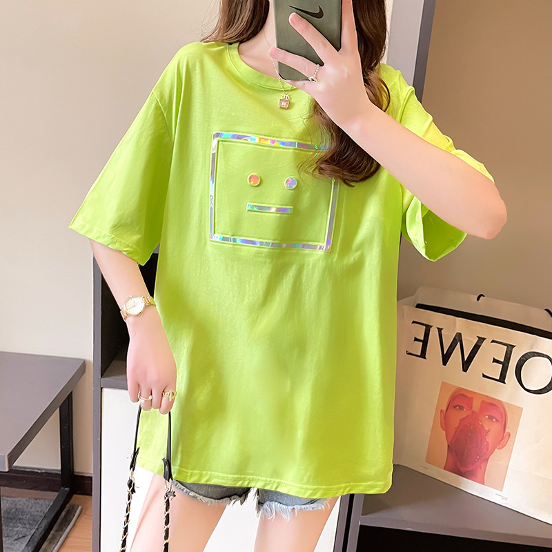 實拍棉質短袖t恤女夏2021新款韓版圓領學生上衣大碼女裝網紅同款