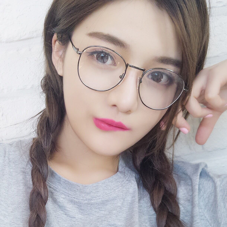 Yu Wenle phiên bản Hàn Quốc với kính văn học retro nam phẳng gương cận thị khung kính đen gọng kính nữ thủy tinh kính nam