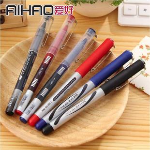 爱好2000A直液式走珠笔蓝红黑色水笔办公中性笔0.5mm直液式签字笔