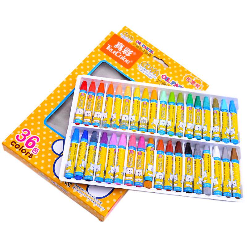 真彩2966A-36色油画棒酷丫六角无毒蜡笔 儿童绘画笔 学生填色专用