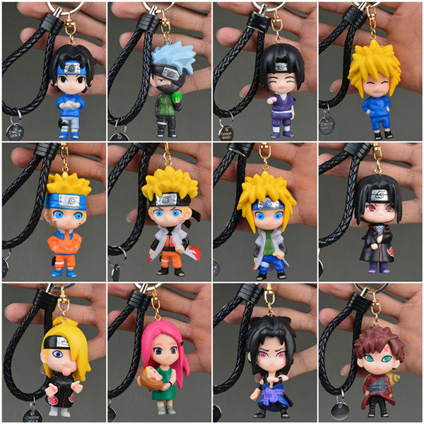 火影手办鸣人卡卡西佐助忍者玩具扭蛋公仔模型摆件钥匙扣挂件潮玩