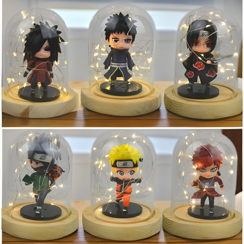 火影忍者手办鸣人鼬带土斑卡通玻璃罩公仔玩具模型摆件学生日礼物