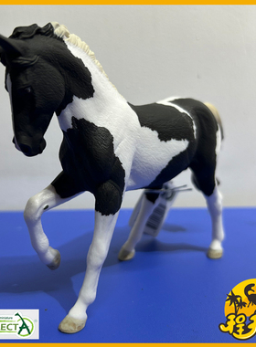 英国CollectA我你他温血公马黑越背花斑色80027 玩具模型2025新品