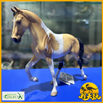英国CollectA我你他田纳西走马鹿皮越背花斑色80028仿真马模型PVC