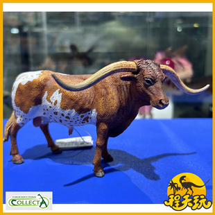 英国CollectA我你他德克萨斯长角牛88925农场动物模型玩具公牛PVC