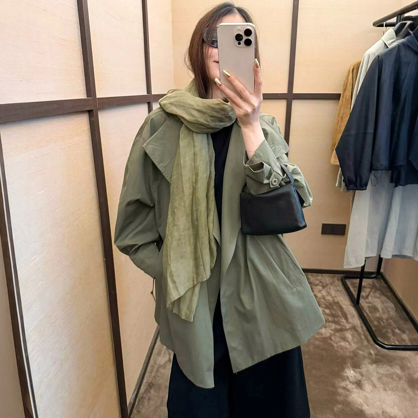 复古翻领收腰休闲风衣女欧洲站潮