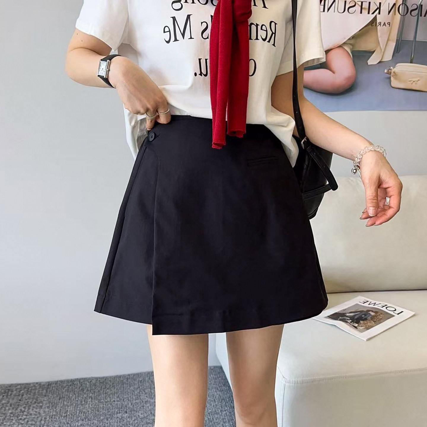 复古A字高腰半身裙裤女欧洲站2026夏季新款欧货女装短裤休闲裤潮