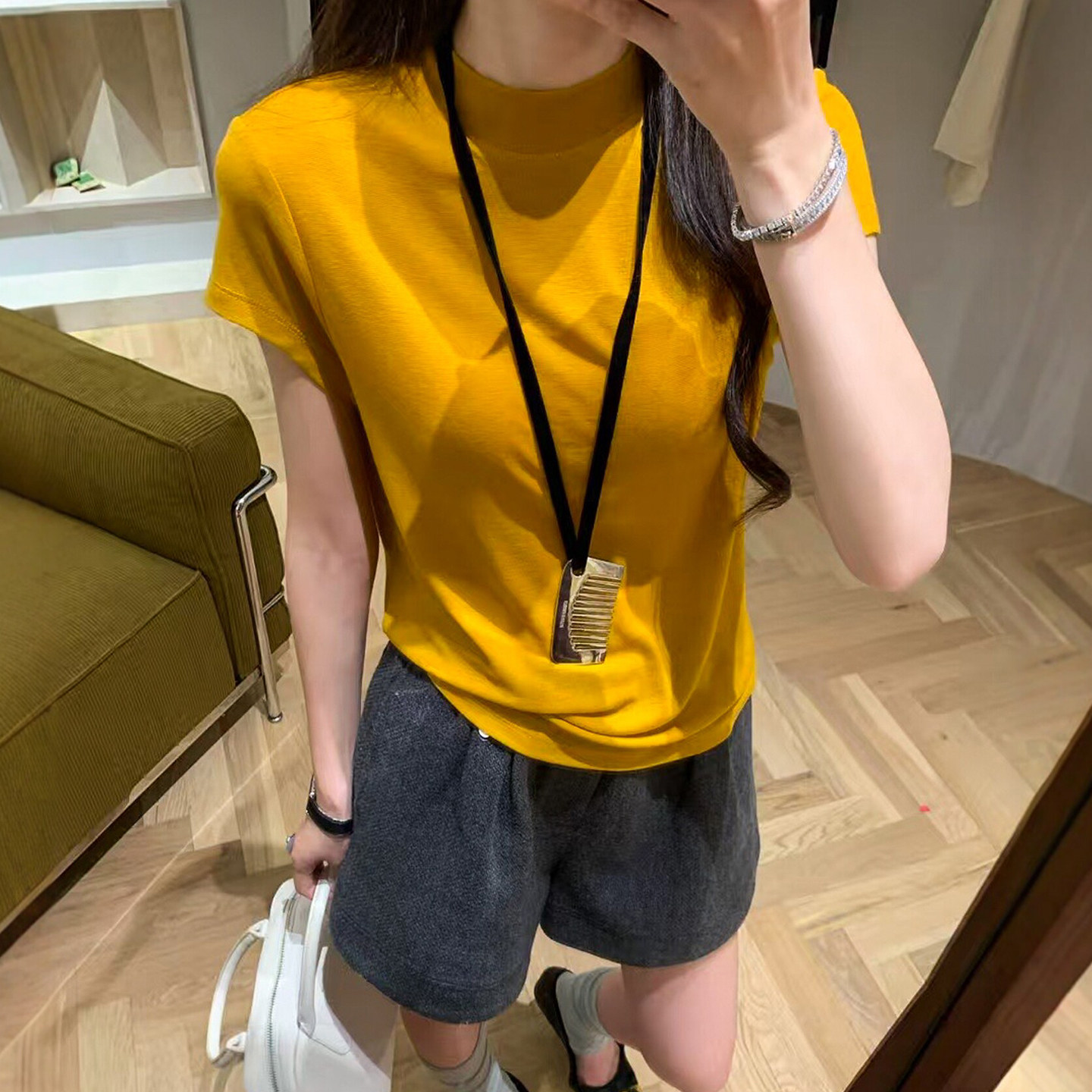 小半高领飞飞袖羊毛针织衫欧洲站