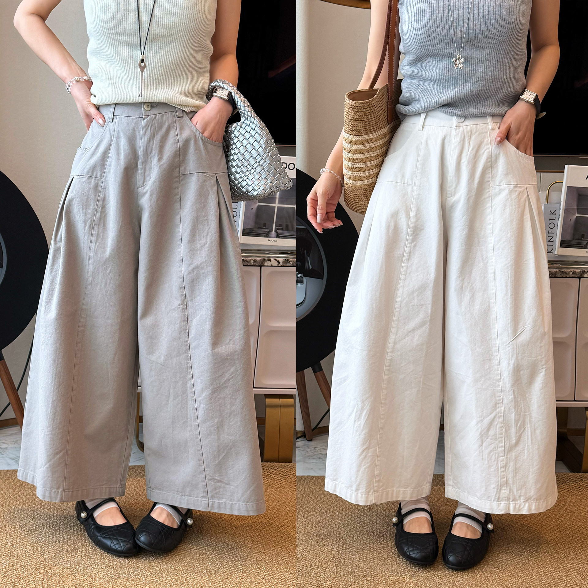 复古工装九分直筒阔腿裤女欧洲站2026春装新款欧货女装休闲裤子潮