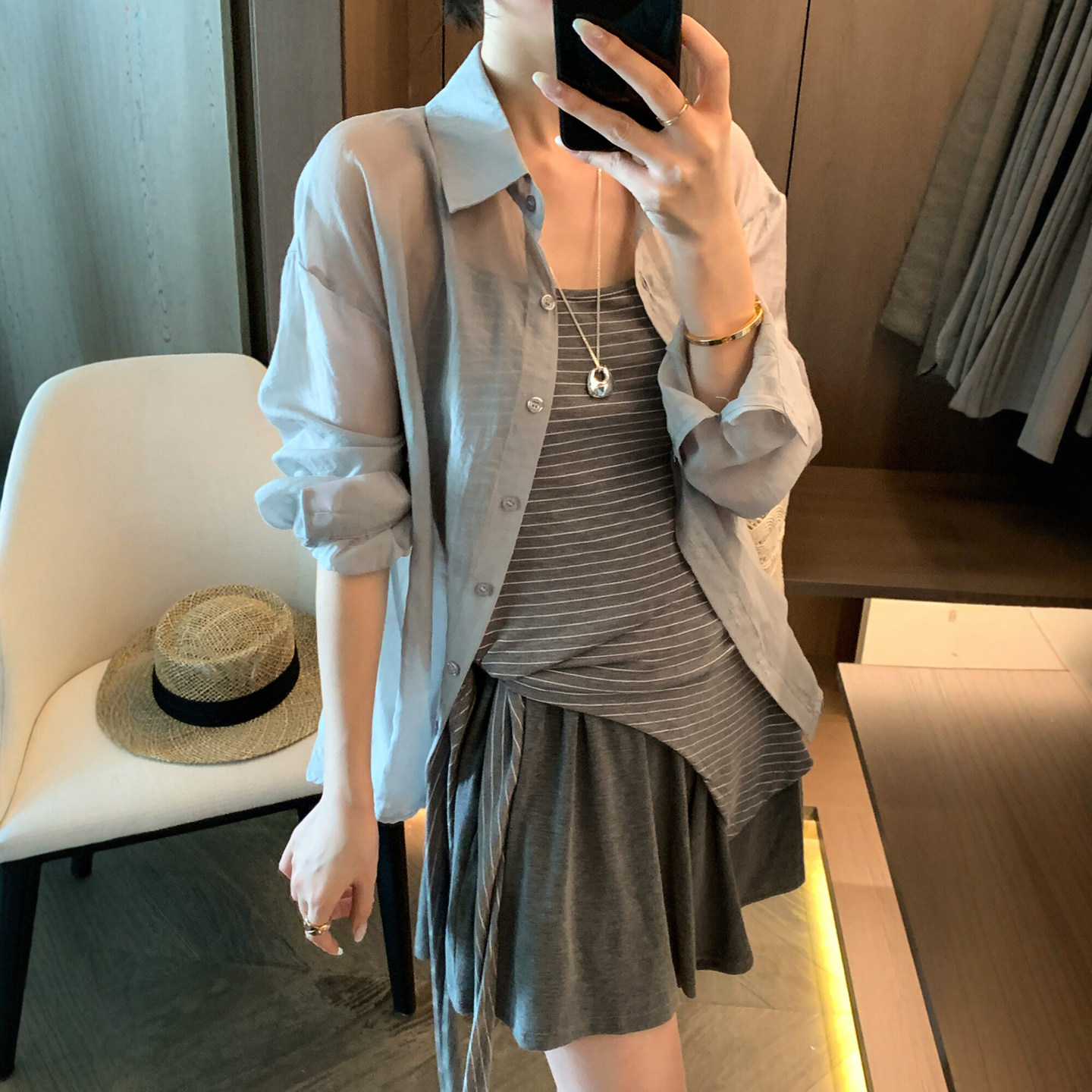 POLO领防晒衬衫吊带短裤三件套装女欧洲站2026夏季新款欧货女装潮