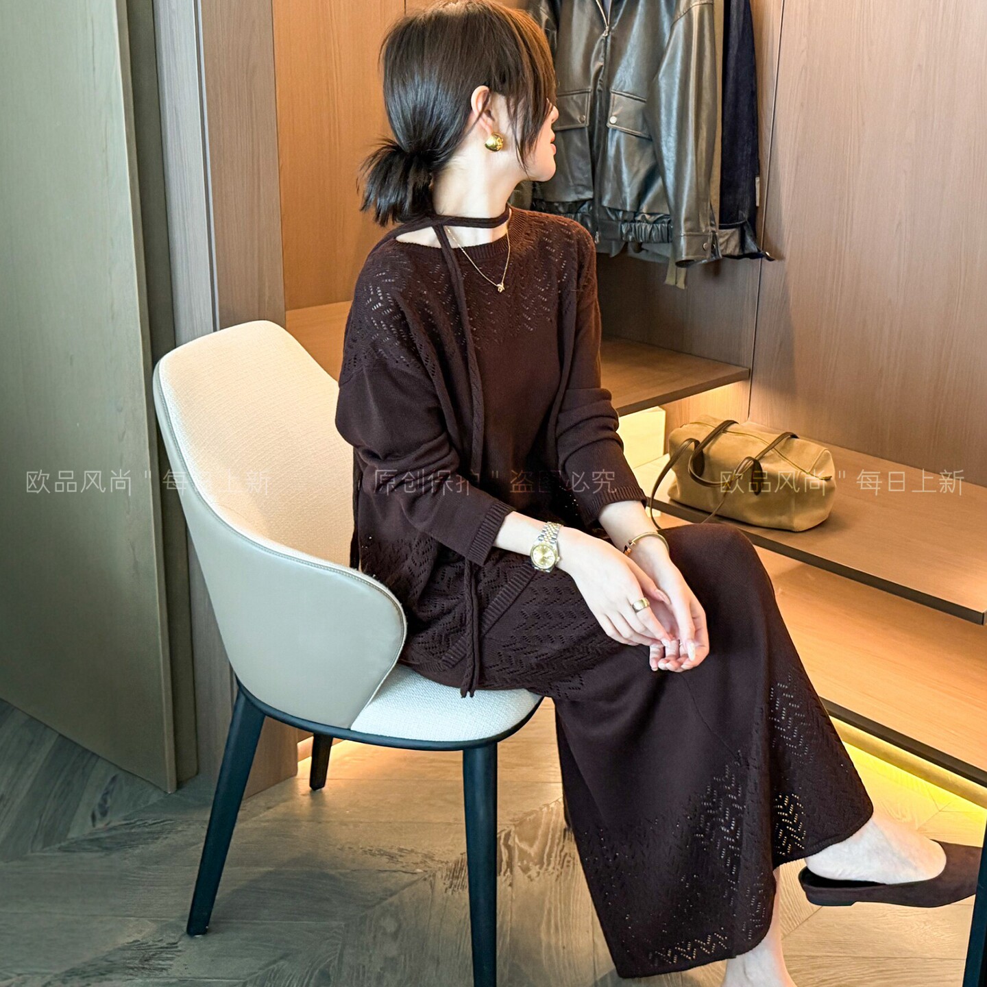 针织衫半身裙两件套装女欧洲站潮