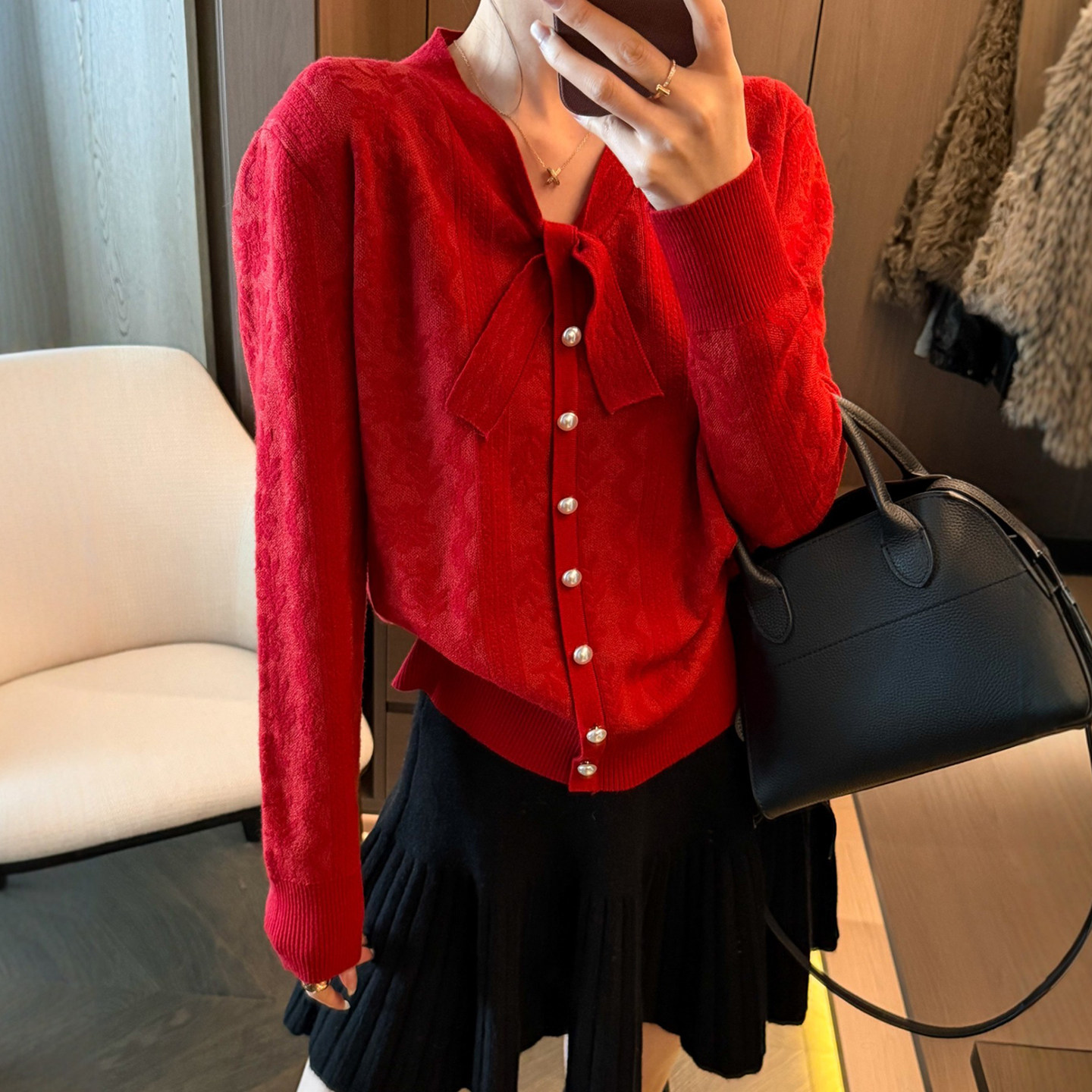 蕾丝钩花蝴蝶结羊毛针织开衫女欧洲站2025冬装新款欧货女装毛衣潮,女装/女士精品,毛针织衫,淘宝优惠券,粉丝福利购,淘宝优惠卷