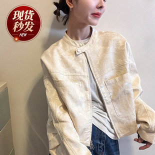 复古提花棒球服短外套女欧洲站2026春装新款欧货女装小个子开衫潮