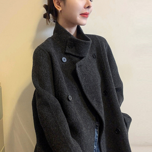 贴标立领双面羊绒大衣女欧洲站2025冬装新款欧货女装中长款外套潮