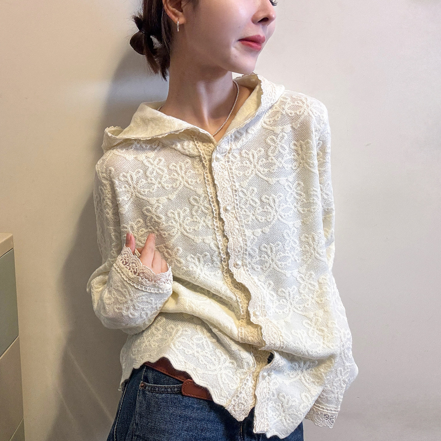重工蕾丝钩花连帽羊毛针织衫女欧洲站2025冬装新款欧货女装毛衣潮,女装/女士精品,毛针织衫,淘宝优惠券,粉丝福利购,淘宝优惠卷