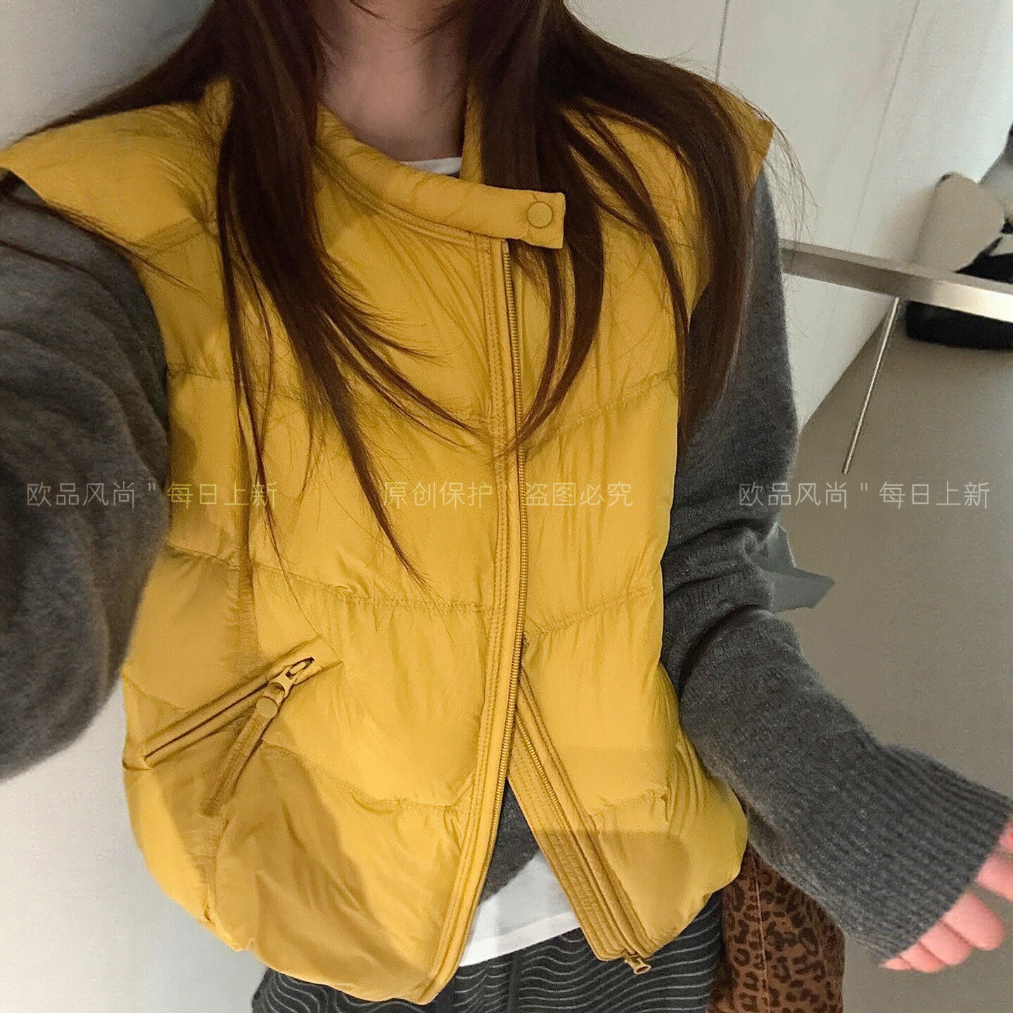 90白鸭绒羽绒马甲外套女欧货上衣