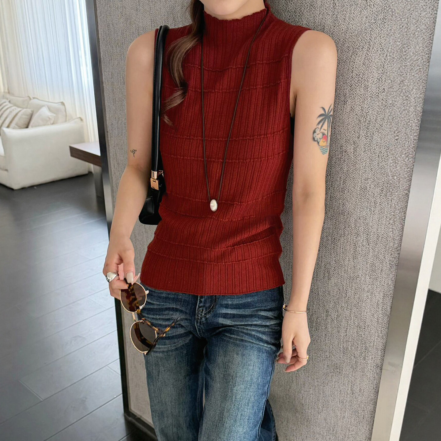小半高领绵羊毛针织衫女欧货上衣