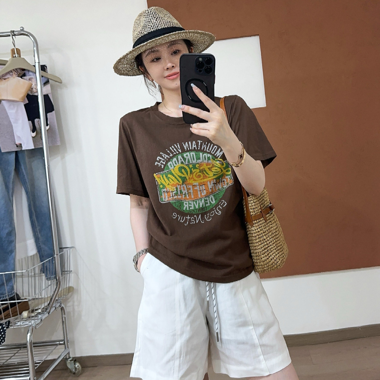 复古印花小版短袖T恤女欧货上衣