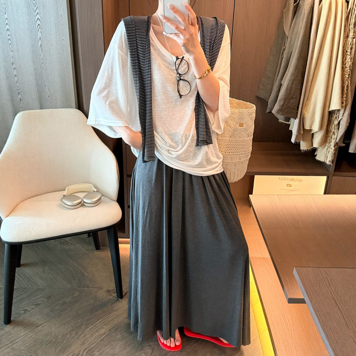 配披肩面膜T恤半身裙两件套套装女欧洲站2026夏季新款欧货女装潮