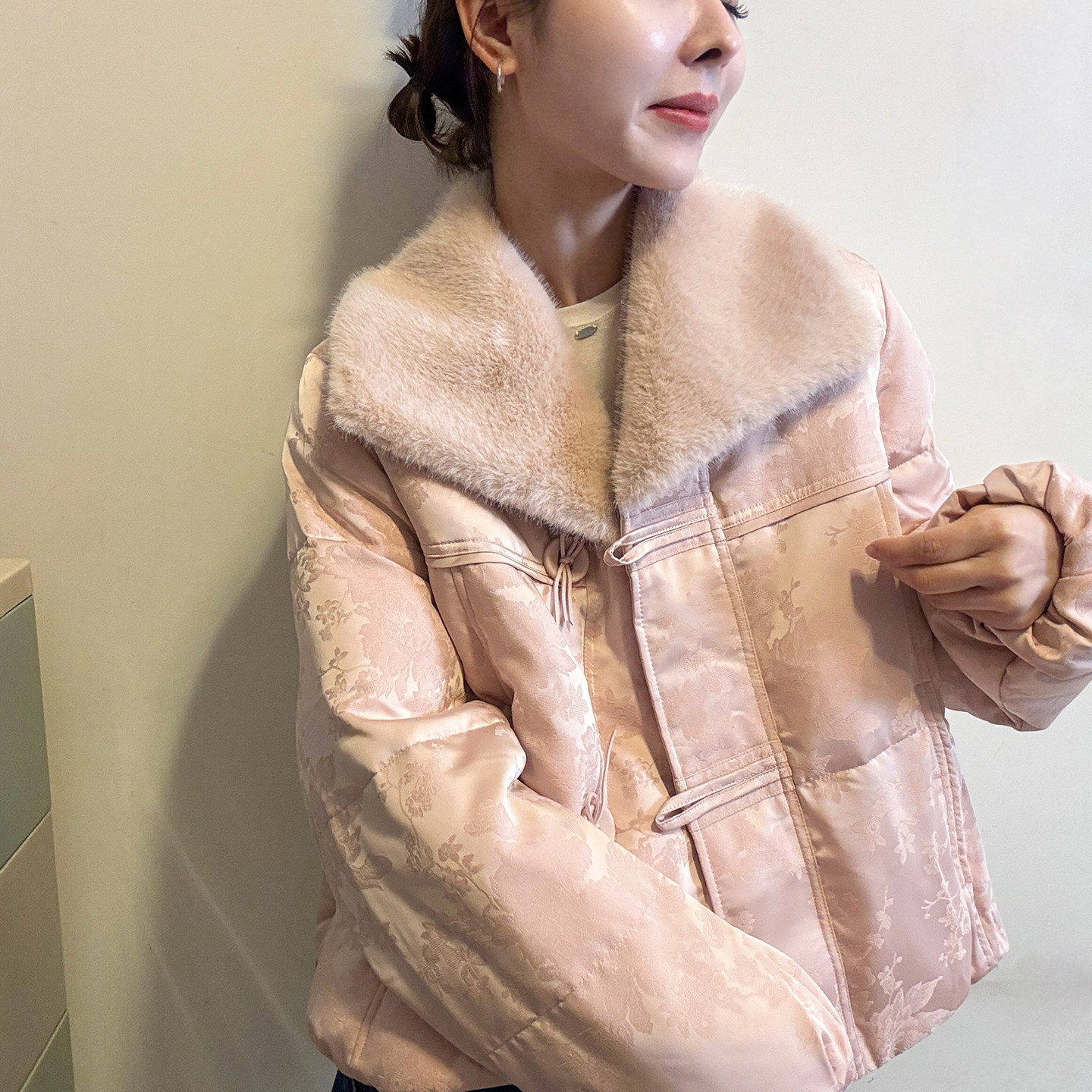 新中式国风刺绣水貂毛羽绒服女欧洲站2025冬装新款欧货女装外套潮