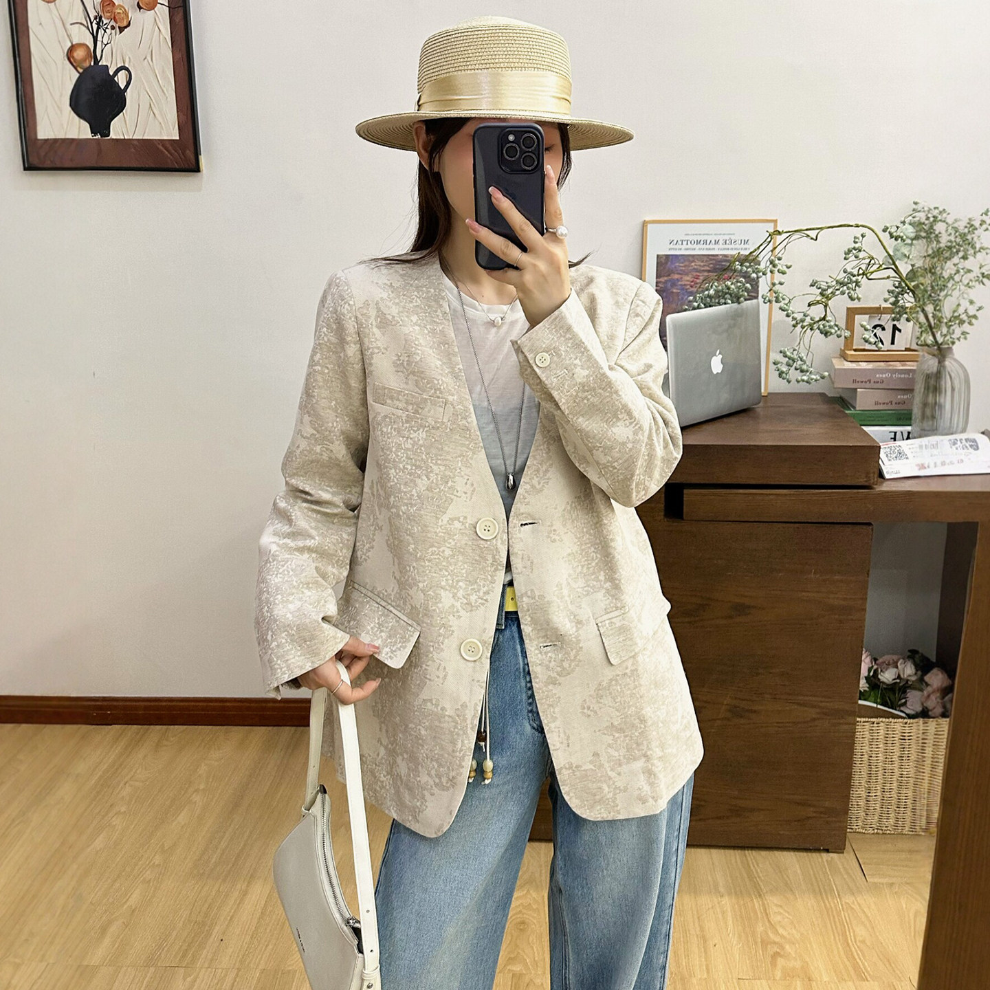 重工提花刺绣小西装外套女欧洲站2026春装新款欧货女装休闲西服潮