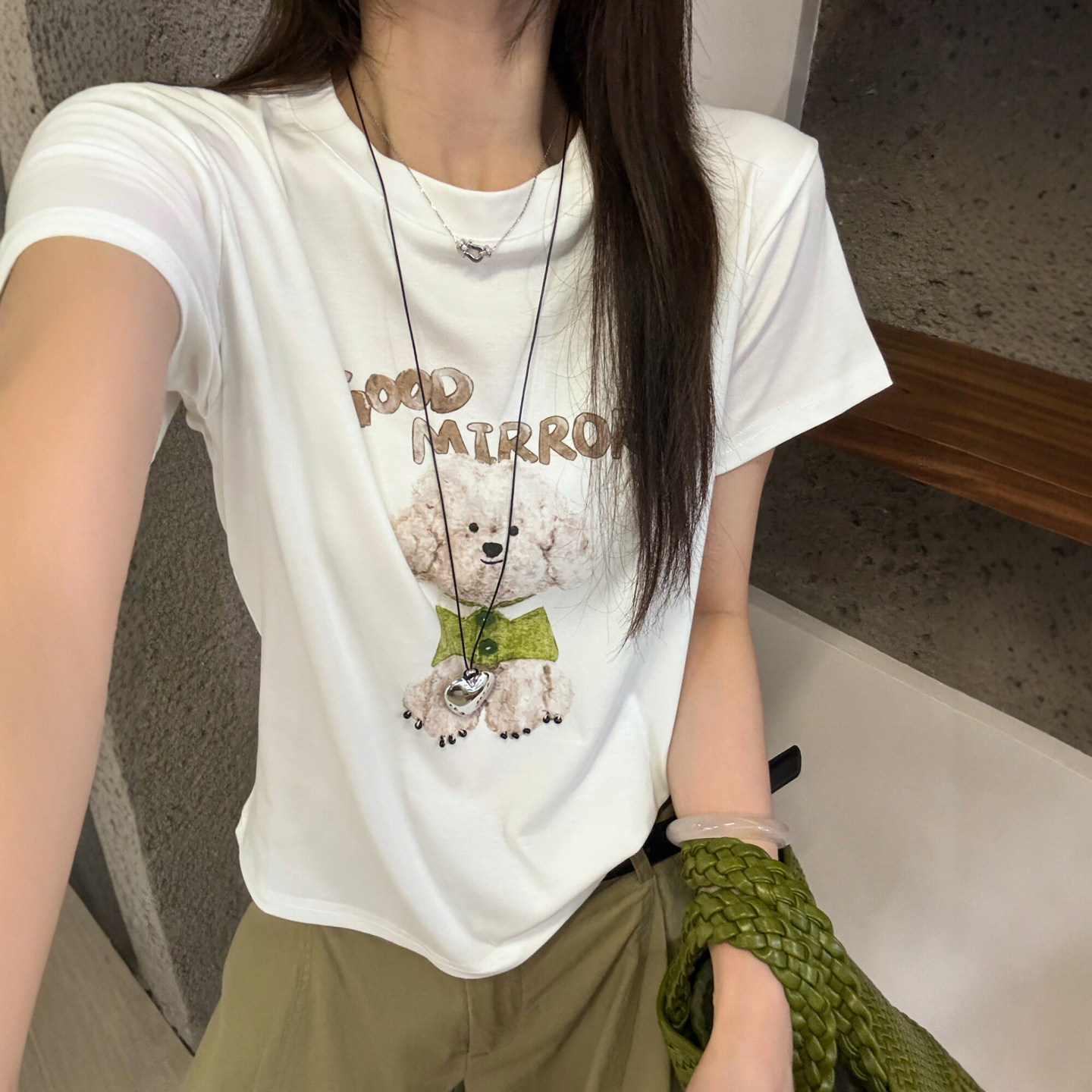 可爱小狗印花短袖T恤女欧洲站潮