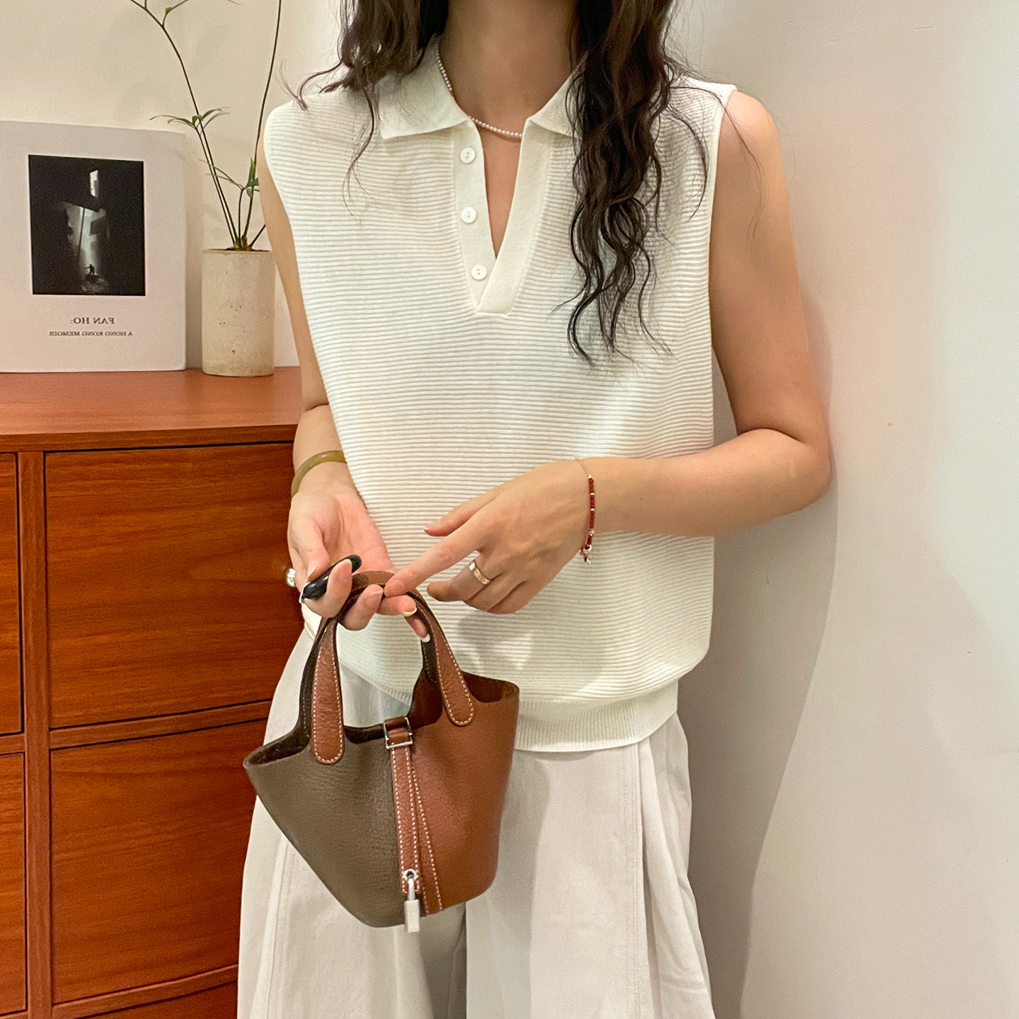 POLO领坑条细羊毛针织衫女欧洲站