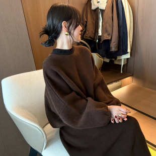 欧货女装 浣熊绒针织衫 新款 女欧洲站2025冬装 潮 毛衣半身裙两件套装