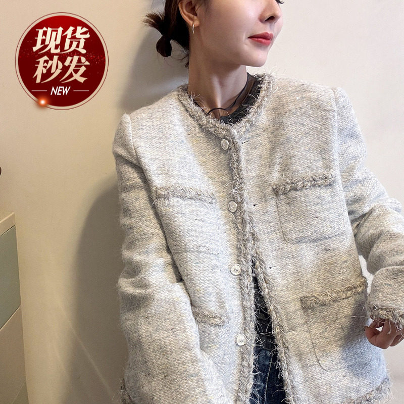 小香风流苏羽绒服外套女欧洲站2025冬装新款欧货女装小个子上衣潮