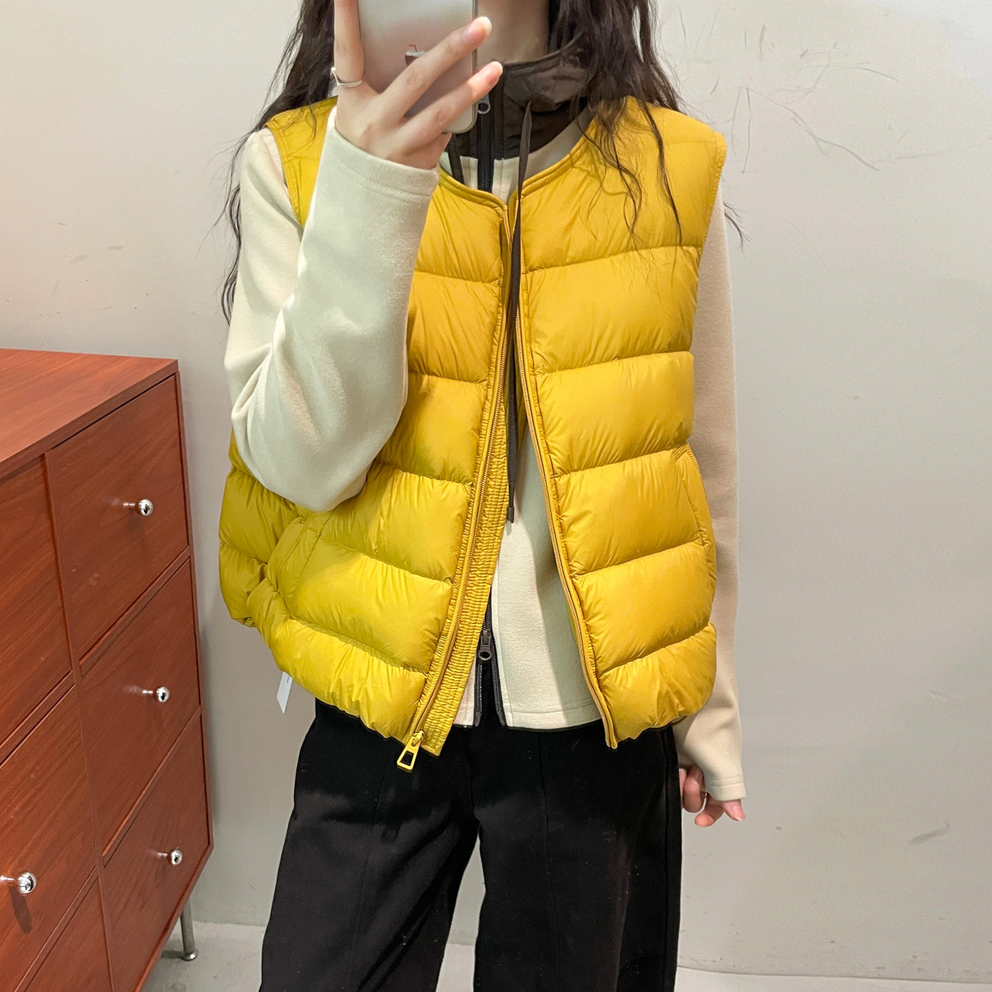 90绒羽绒服马甲外套卫衣两件套装