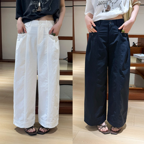 复古直筒九分西装阔腿裤女欧洲站