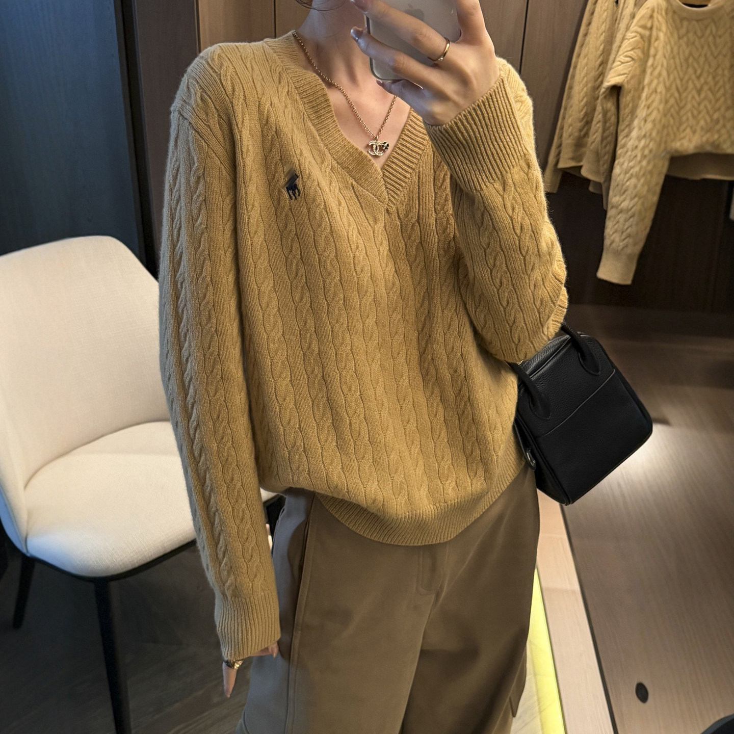 100%绵羊毛麻花针织衫女欧洲站2025冬装新款欧货女装毛衣打底衫潮