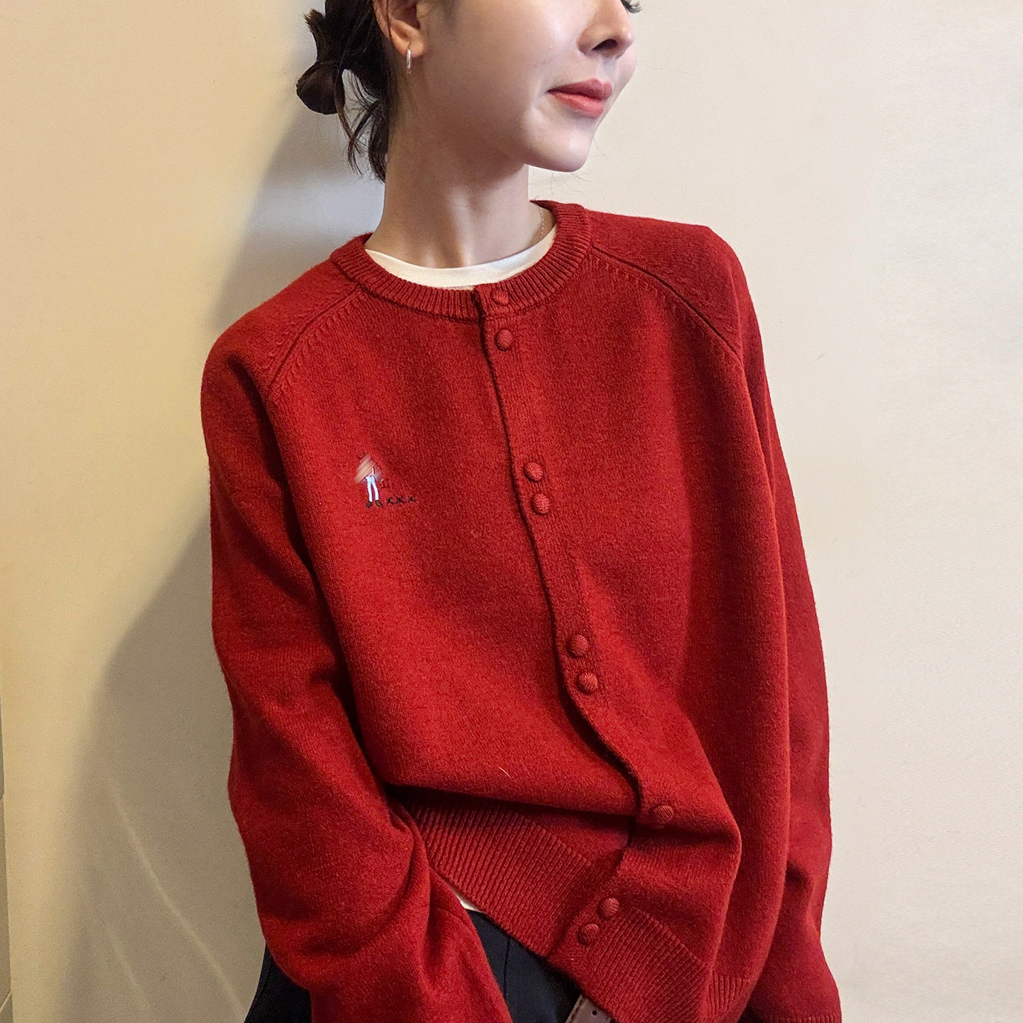 人物刺绣羊毛针织开衫女欧洲站2026春装新款欧货女装时尚打底衫潮,女装/女士精品,毛针织衫,淘宝优惠券,粉丝福利购,淘宝优惠卷