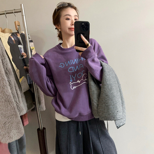 打底衫 小狗刺绣加厚加绒卫衣女欧洲站2025冬装 时尚 欧货女装 潮 新款