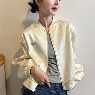 小马醋酸棒球服外套女欧洲站2026春装新款欧货女装时尚夹克开衫潮