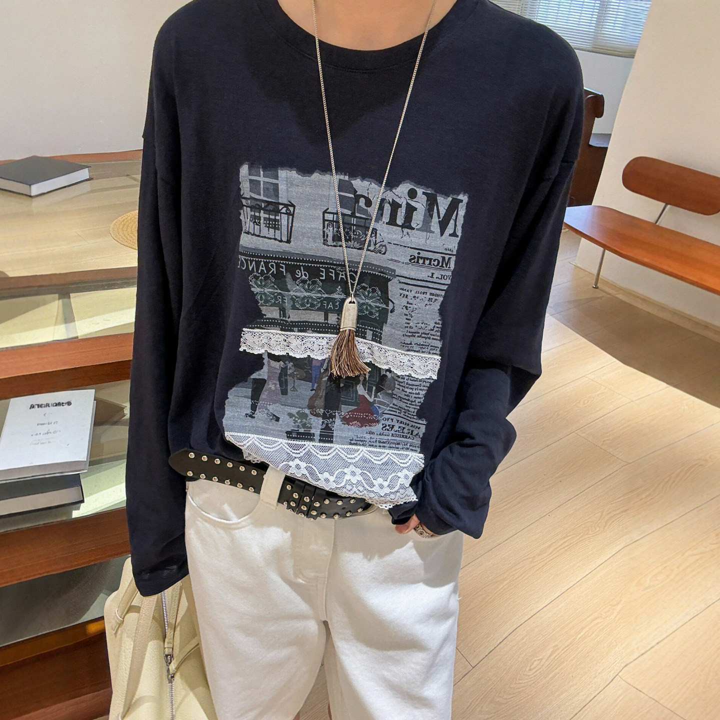 蕾丝印花防晒面膜T恤女欧洲站2026夏装新款欧货女装设计感上衣潮