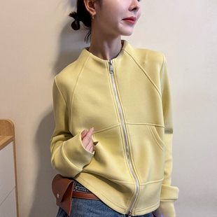 复古立领拉链卫衣开衫女欧洲站2026春装新款欧货女装时尚短外套潮