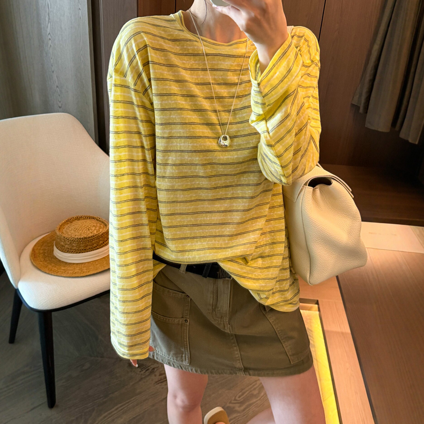 撞色条纹面膜T恤女欧洲站2026夏装新款欧货女装时尚洋气防晒衣潮